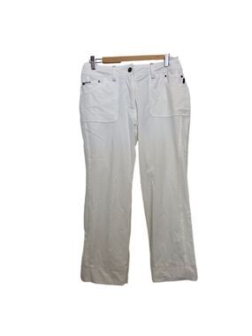 ORLY sport pedal pusher pants white lined classic summer spring ankle size 4